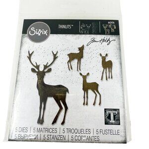 Rare Sizzix Thinlits Tim Holtz Winter Wonderland Cutting Dies Deer 662426 NEW